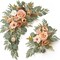 Wedding Faux Flower Swag Set of 2 – Terracotta Artificial Floral Arrangements for Ceremony Signs, Reception Entrance, Welcome Boards, Easel & Wall Decor for Wedding & Event Styling